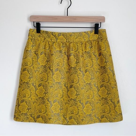 Banana Republic Dresses & Skirts - Banana Republic Mustard Lace Pattern Yellow Mini Skirt NWT
